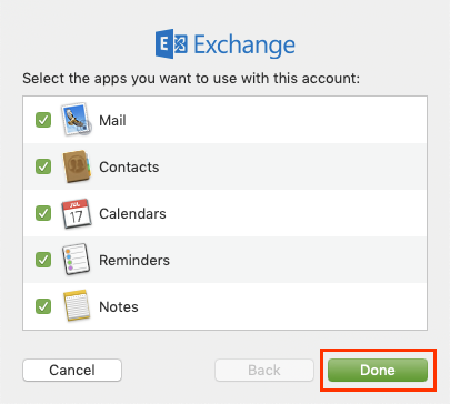 Selecteer app-instellingen en Gereed