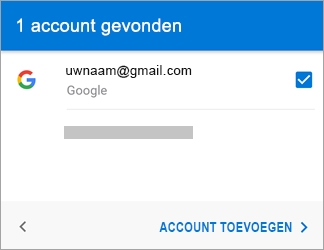 Tik op Account toevoegen om uw Gmail-account toe te voegen aan de app